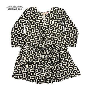 Pink Chicken 6Y Black Gold Caviar Octagon Penelope Dress